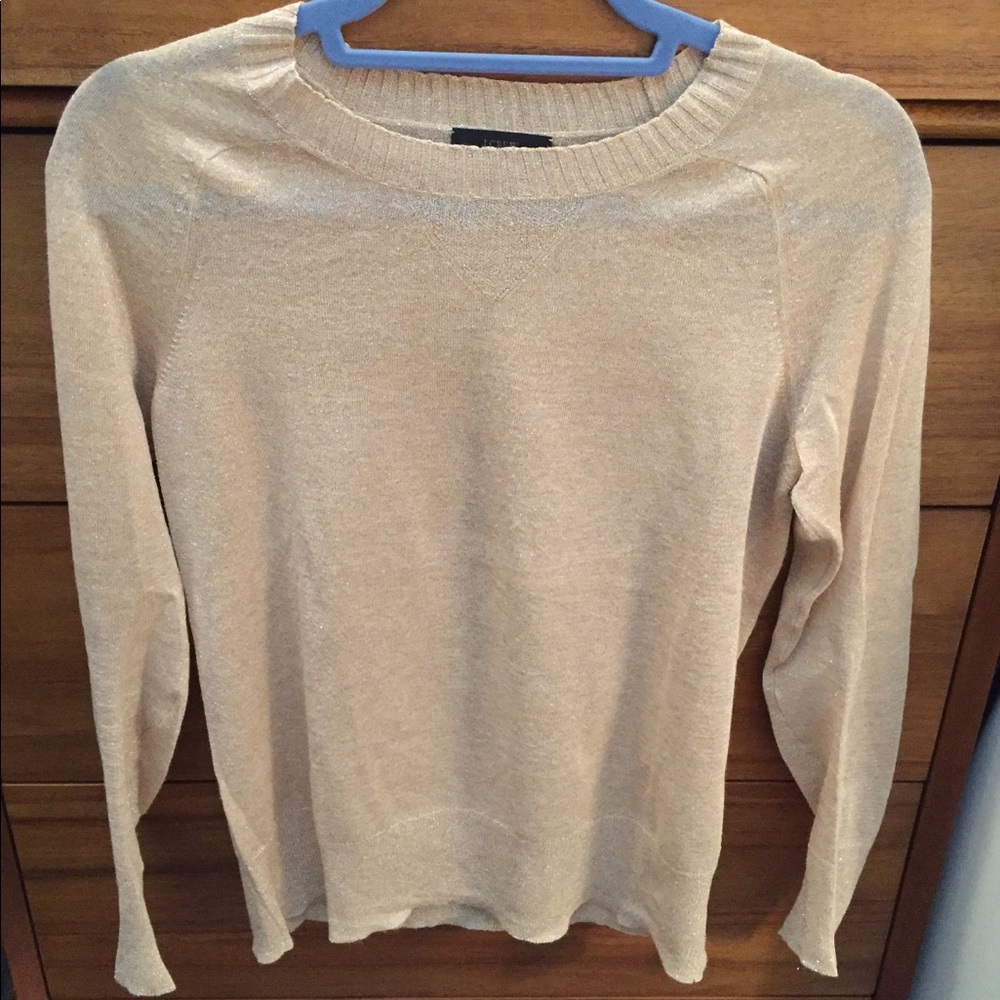 J. Crew Gold Sparkle Crewneck Sweater